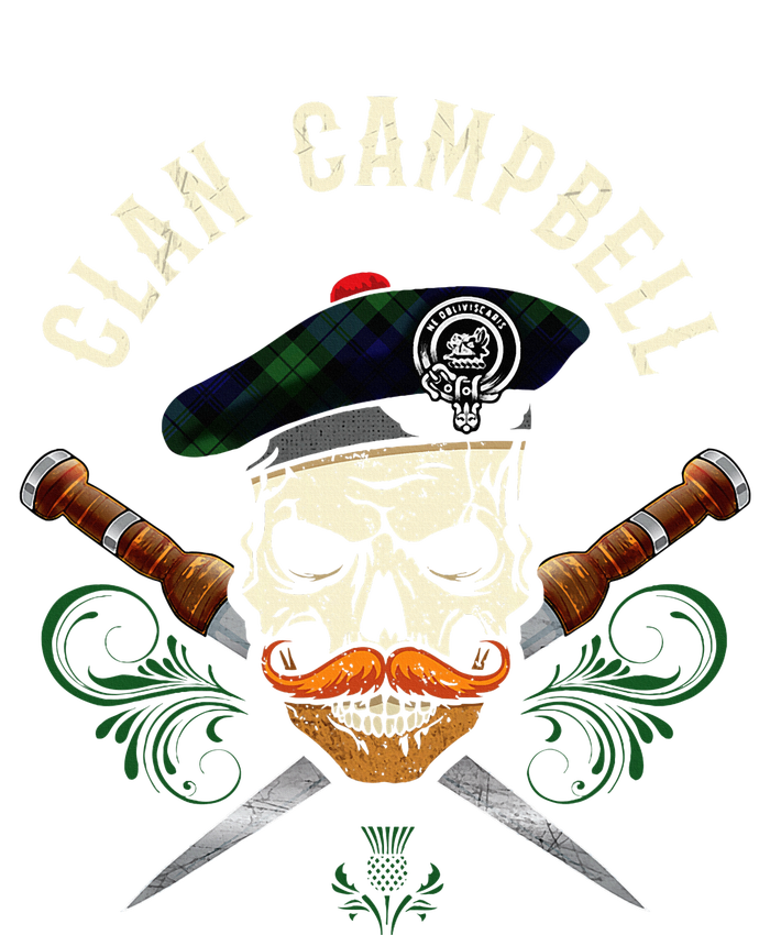 Campbell Surname Scottish Clan Skull Tam Dirks Tartan Badge Tie-Dye Long Sleeve Shirt