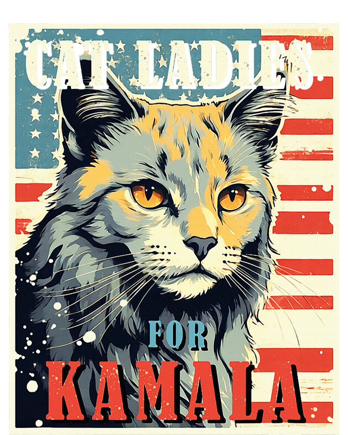 Cat Ladies For Kamala Funny Cat 2024 President Kamalaharris Women's Pullover Hoodie