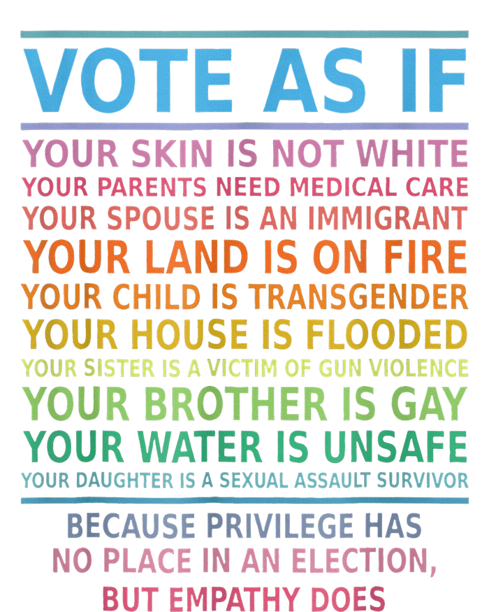 Vote As If Your Skin Is Not White Humans Rights T-Shirt