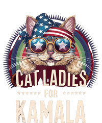 Cat With American Flag Bandana Cat Ladies For Kamala Flat Bill Trucker Hat