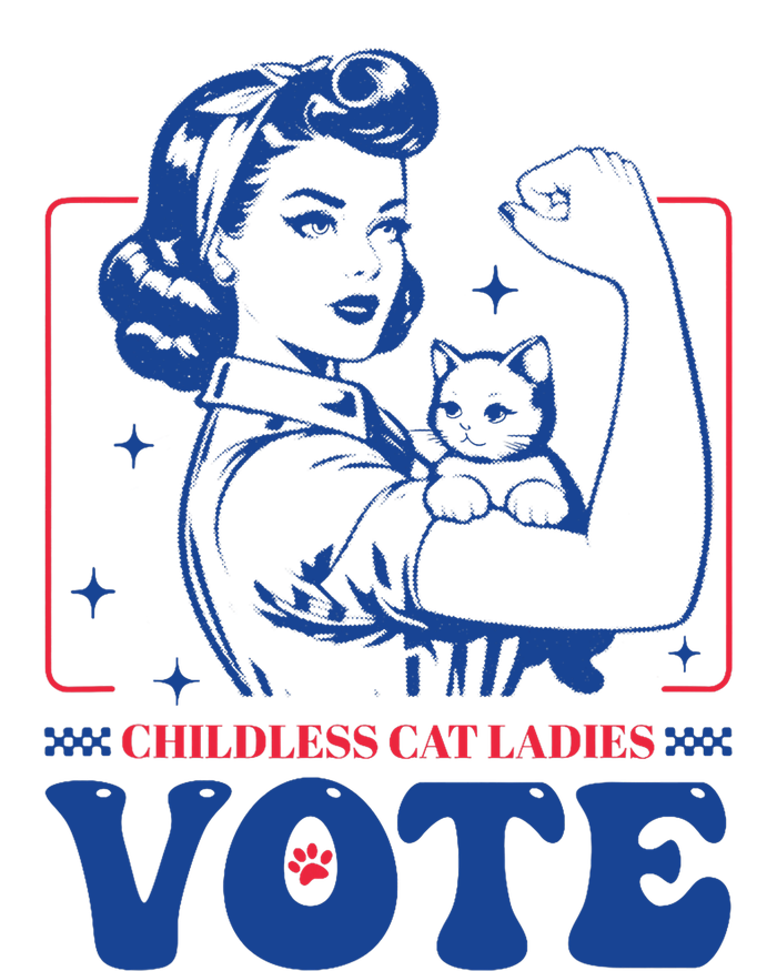 Childless Cat Ladies Vote Retro Election 2024 Usa T-Shirt