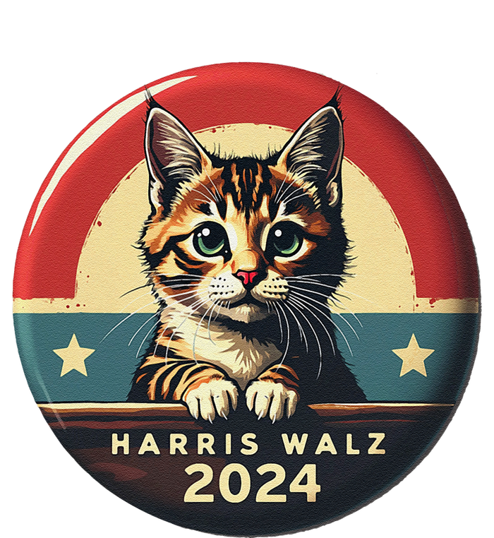 Harris Walz 2024 Funny Cat Election Kamala Harris Tim Waltz Button