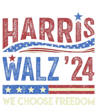 Harris Walz 2024 We Choose Freedom Us Flag Vintage 7-Panel Snapback Hat