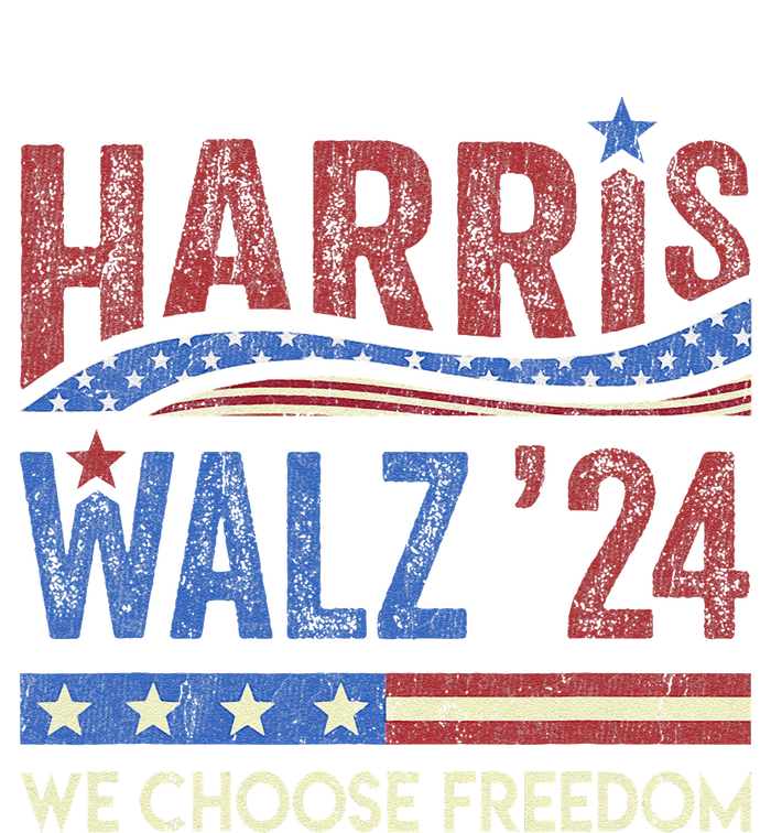 Harris Walz 2024 We Choose Freedom Us Flag Vintage 7-Panel Snapback Hat