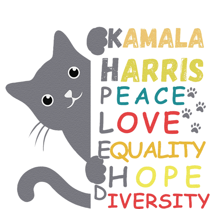 Kamala Harris Cat Peace Love Equality Hope Diversity Coaster