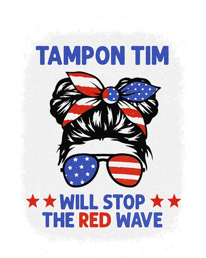 Tampon Tim Will Stop The Red Wave Women For Harris Walz Kids Long Sleeve Shirt