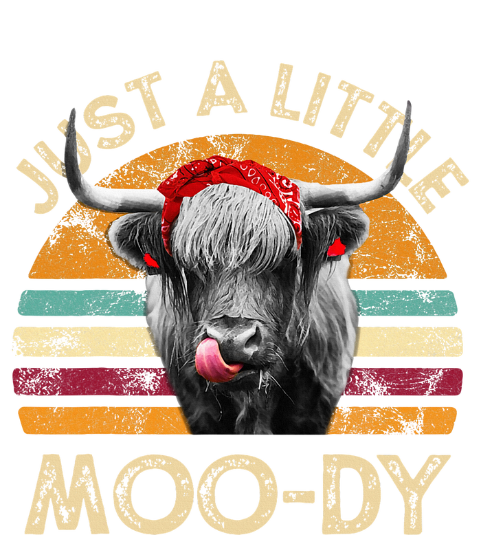 Just A Little Moody Cute Highland Cows Lover Vintage Farming Women's T-Shirt