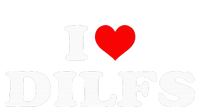 Funny I Love Dilfs I Heart Dilfs Red Heart Cool Striped Beanie with Solid Band