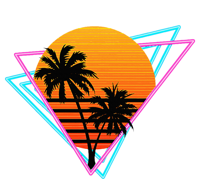 80s Retro Palm Tree Sunset Nostalgic Vintage Sunset Tie-Dye T-Shirt