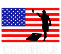 Cornhole Board Game American Flag Corn Hole Player Women's V-Neck T-Shirt