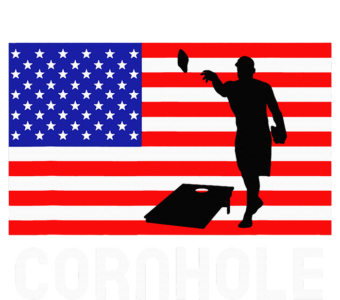 Cornhole Board Game American Flag Corn Hole Player Women's V-Neck T-Shirt