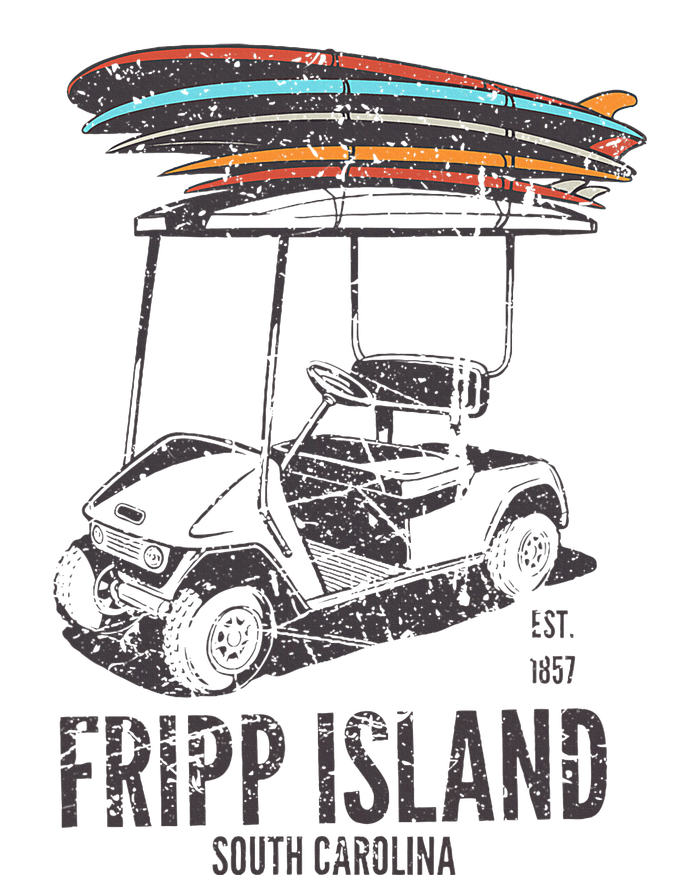 Fripp Island South Carolina Golf Cart Surfer Lowcountry Kids Long Sleeve Shirt