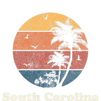 Retro South Carolina Vintage Sunset & Palm Trees Cropped Pullover Crew