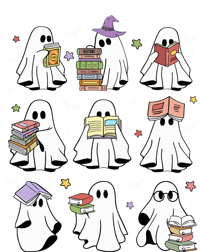 Funny Ghost Book Reading Halloween Books Lover Teacher T-Shirt