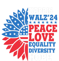 Patriotic Harris Walz Peace Love Equality Diversity Hope 2024 Usa Sunflower T-Shirt