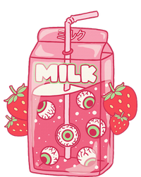 Weirdcore Aesthetic Kawaii Strawberry Milk Carton Eyeballs Poster