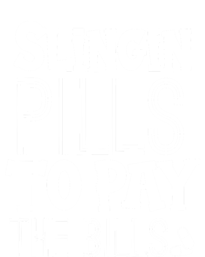 Slinging Pills To Pay Funny Nurse Medical Pharmacy Cropped Pullover Crew