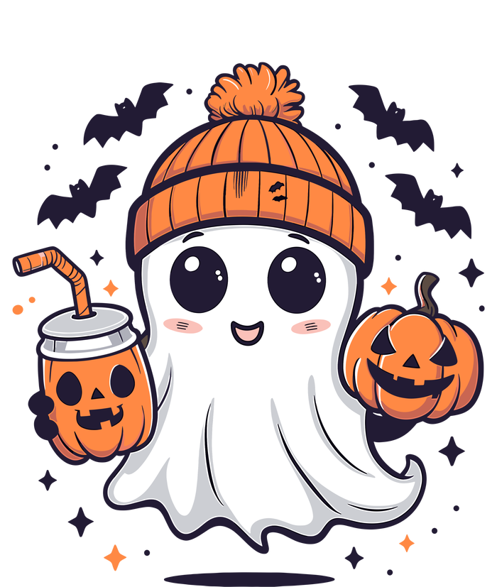 Halloween Ghost Cute Ghost Drinking Coffee Ice Coffee Wo Tie-Dye T-Shirt