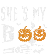 SheS My Boo Skeleton Hand Pumpkin Halloween Matching Funny Cropped Pullover Crew