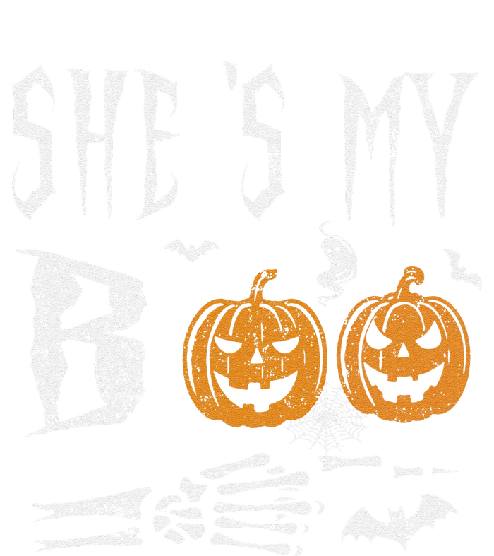 SheS My Boo Skeleton Hand Pumpkin Halloween Matching Funny Cropped Pullover Crew