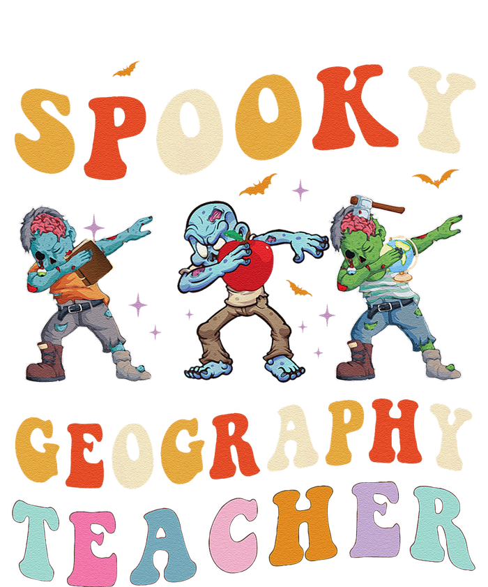 Spooky Geography Teacher Zombie Groovy Halloween Ghost T-Shirt