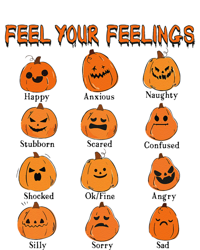 Retro Feel Your Feeling Halloween Pumpkin Face Expressions Cooling Performance Crew T-Shirt