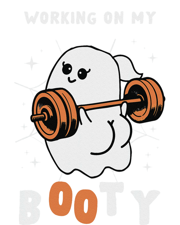 Working On My Booty Halloween Gym Cute Boo Ghost Fitness Full Zip Hoodie