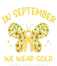 In September We Wear Gold Childhood Cancer Butterfly Gold Ribbon Tall Hoodie