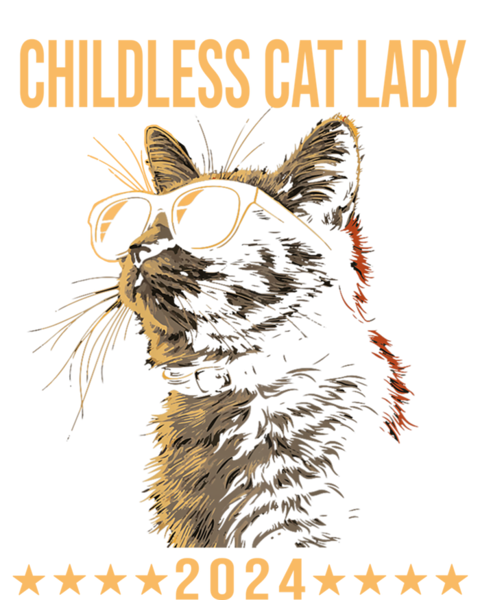 Retro Childless Cat Lady 2024 Ladies Voting Election T-Shirt