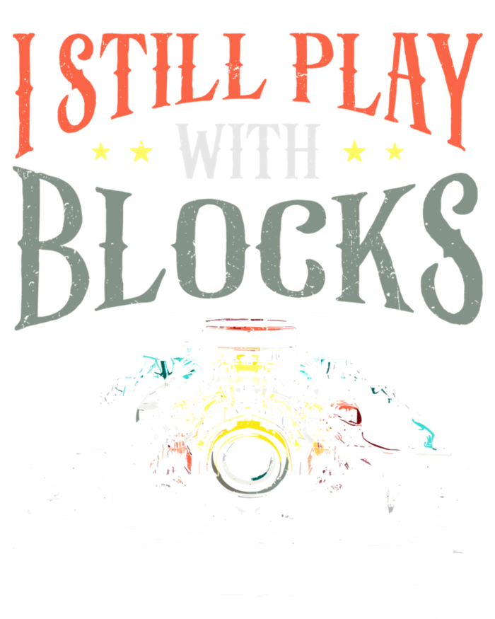 I Still Play With Blocks Vintage Car Engine Block Mechanic Women's Long Sleeve Flannel Pajama Set 