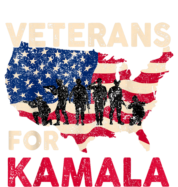 Veterans For Kamala American Flag Army Support Kamala Harris T-Shirt