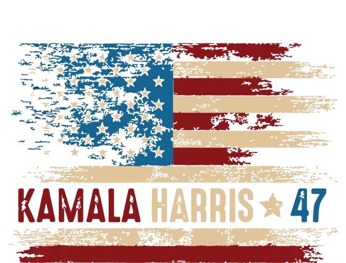 Harris 47 For President Usa American Flag Kamala Harris 2024 Metallic Star Ornament