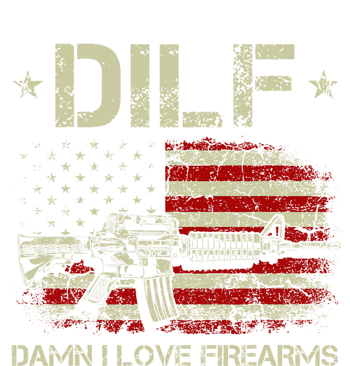 Gun American Flag Dilf Damn I Love Firearms T-Shirt