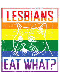 Lesbians Eat What Cat Funny Humor Pun Lgbtq Pride Flag T-Shirt