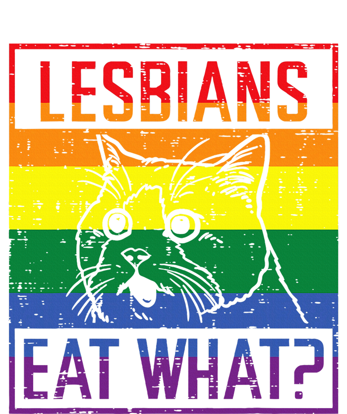 Lesbians Eat What Cat Funny Humor Pun Lgbtq Pride Flag T-Shirt