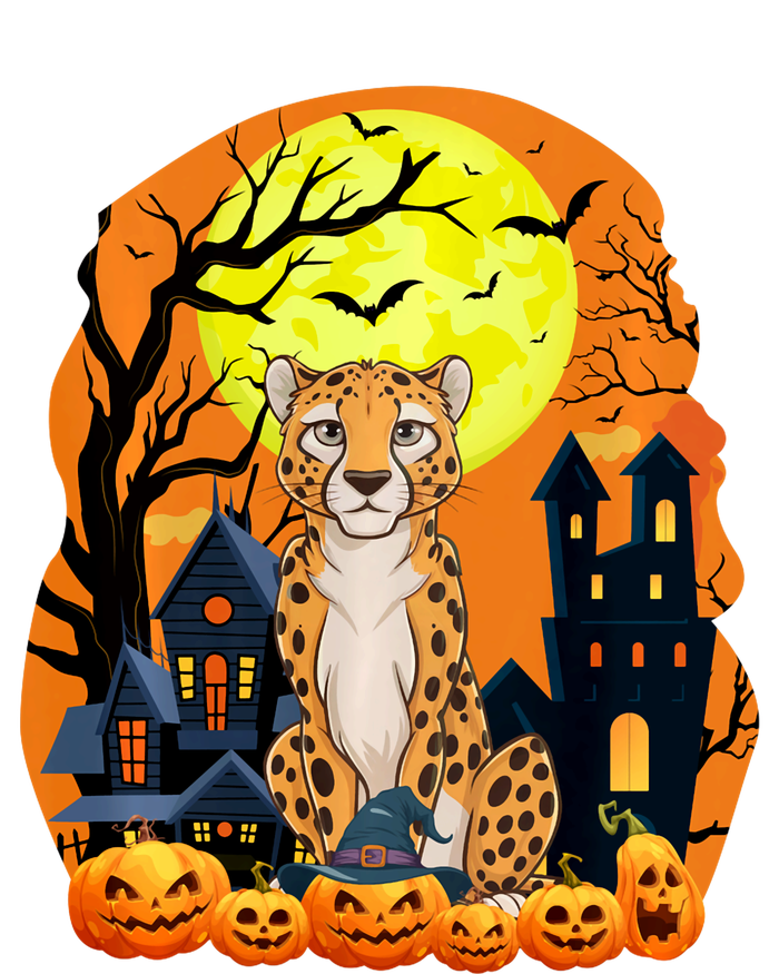 Cheetah With Pumpkins Funny Scary Halloween Party T-Shirt