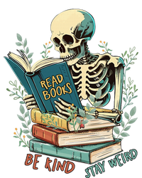 Read Books Be Kind Stay Weird Funny Skeleton Book Lover Ladies Essential Tank