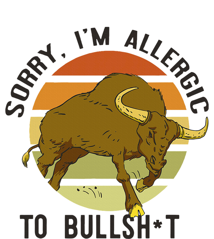 Sorry IM Allergic To Bullsh T Funny Bull Sunset Cattle Meme T-Shirt