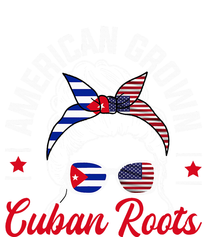 American Grown Cuban Roots Messy Bun Cuba Cuban American T-Shirt