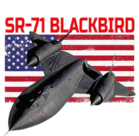 Sr71 Blackbird In Action And Patriotic American Flag. Pom Pom 12in Knit Beanie