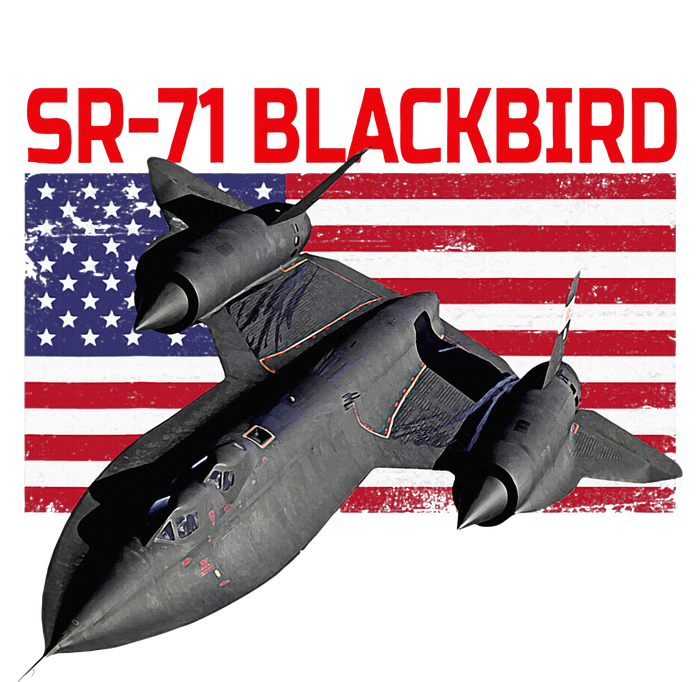 Sr71 Blackbird In Action And Patriotic American Flag. Pom Pom 12in Knit Beanie