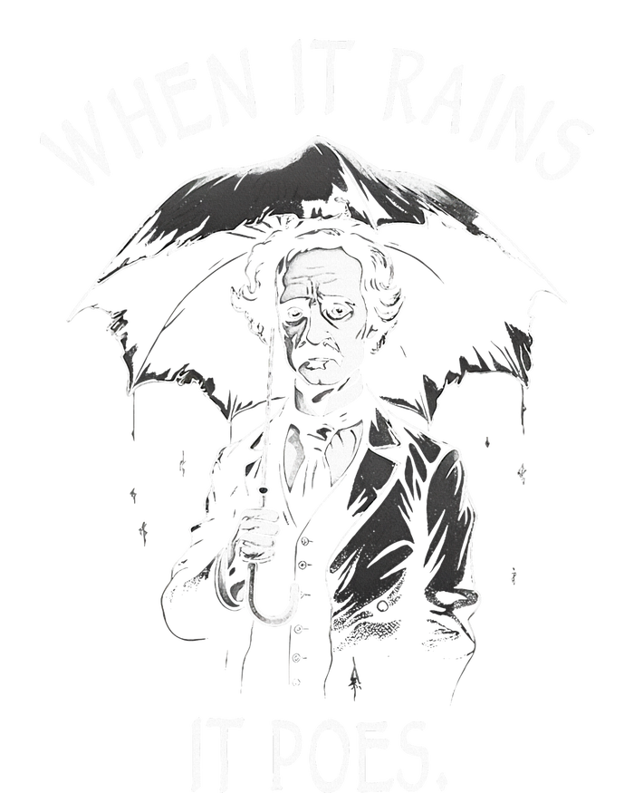 When It Rains It Poes Funny Edgar Allan Poe T-Shirt