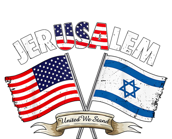 Jerusalem Israel Usa American Flag T-Shirt