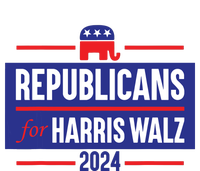 Republicans For Harris Walz Kamala Harris For President 2024 Striped Beanie with Solid Band