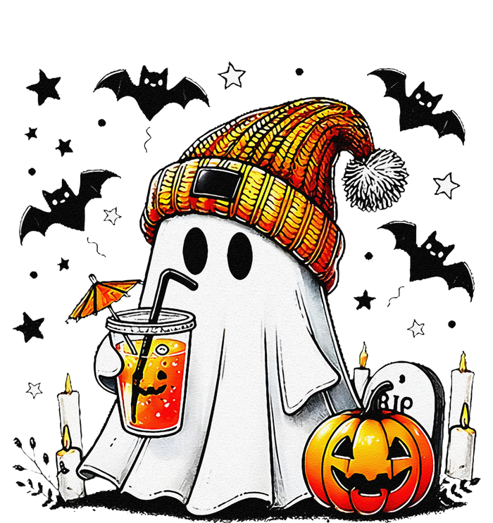 Halloween Ghost Pumpkin Spice Latte Coffee Long Sleeve Shirt