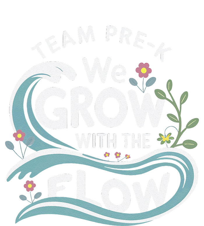 Team Prek Grow With The Flow With Playful Waves And Plants Kids T-Shirt