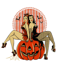 Girl And Pumpkin Pin Up Halloween50s Inspired Halloween T-Shirt