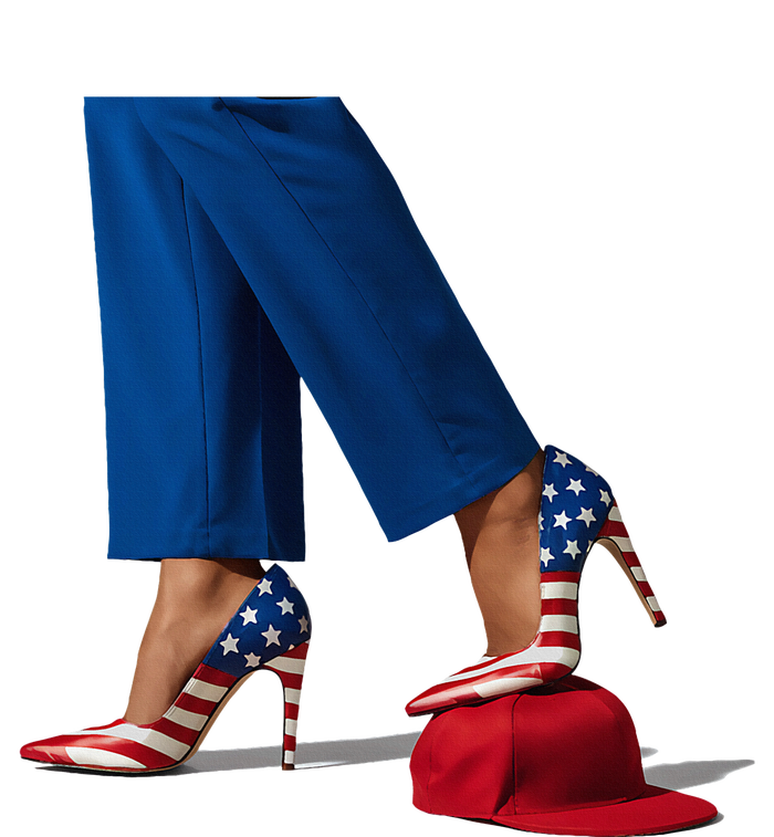 Kamala Harris With High Heels Stepping On Red Hat PosiCharge RacerMesh Polo