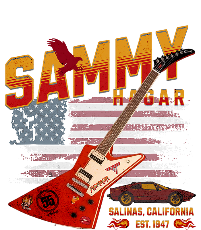 Sammy Red Guitar Rock Both Worlds Vh Concert T-Shirt