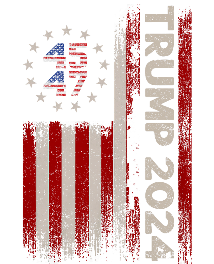 45 47 Trump 2024 American Flag Front And Back Yupoong Adult 5-Panel Trucker Hat